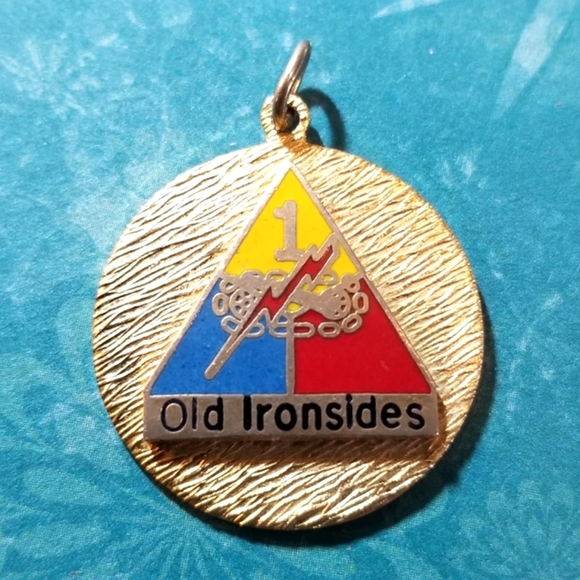 Vintage Old Ironsides pendant charm gold tone - Picture 1 of 4